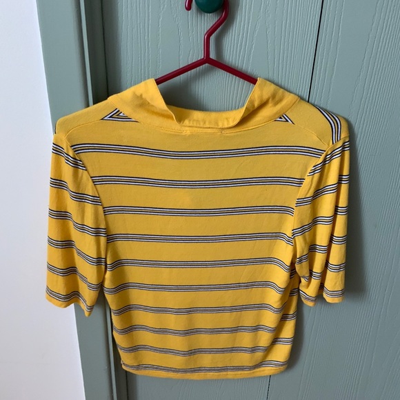 yellow stripped shirt with buttons - Picture 3 of 3